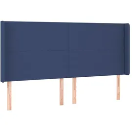 vidaXL Boxspringbett mit Matratze Blau 180x200 cm Stoff