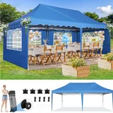 COBIZI Pavillon 3x6 Faltpavillon 3x6 Wasserdicht Stabil Winterfest mit 420D Oxford, Partyzelt 3x6 mit 6 Seitenteilen, Gartenpavillon UV-Schutz 50+, 3 Höhenverstellbar für Hochzeit&Camping, Blau