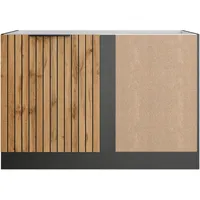 kochstation Eckunterschrank KS-Lagos 120 x 60 x 82 cm Grau