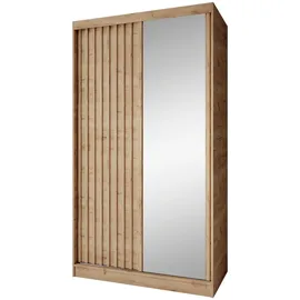 beautysofa Schwebetürenschrank Donatello 120 x 204,5 x 60 cm Braun/Bronze
