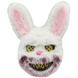 thematys Grusel-Hase Party Killer Maske mit blutigem Mund - Realistisches Horror-Kostüm für Halloween & Karneval, Hochwertiges Kunststoff, Atmungsaktiv, Universalgröße, Perfekt für Grusel-Events