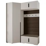 ABIKS MÖBEL Kompaktgarderobe INOVA 1 SATZ 21 Möbelset, Garderobe mit Kleiderstange und Regalen schwarz