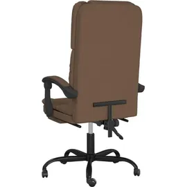 vidaXL Bürostuhl mit Massagefunktion Stoff Braun