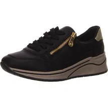 Rieker N9501 Damen Weit Schwarz/Ginger-Gold 39