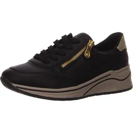 Rieker N9501 Damen Weit Schwarz/Ginger-Gold 39
