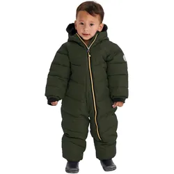 Schneeoverall KILLTEC "Karter Mini", Kinder, Gr. 74/80, Normalgrößen, grün (dunkelgrün), Oberstoff: 100% Polyester, Futter: 100% Polyester, Wattierung: 100% Polyester, sportlich, Overalls, Schneeanzug: wasserabweisend, winddicht, warm, leicht anzuziehen