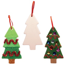 Keramik-Dekorationen "Weihnachtsbaum"  (pro Set 5) Bastelaktivitäten zu Weihnachten