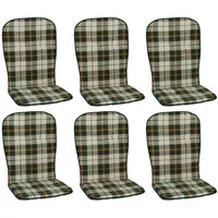 BEO Sitzauflage Hochlehner Mono 6er-Set Grün kariert