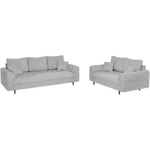 S-Style Polstergarnitur Chenille 3-Sitzer + 2-Sitzer Grau