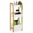 Relaxdays Badregal mit 3 Körben, Standregal Bambus MDF, HxBxT: 74,5 x 28 x 20 cm, freistehend, Küchenregal, Natur/weiß,