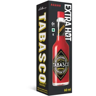 TABASCO Scorpion Sauce - SEHR scharfe soße, 60ml Glasflasche - Scoville-Wert: 23.000-33.000 - 20x schärfer als der Durchschnittliche hot Sauce - 100% natürliche Zutaten