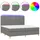 vidaXL Boxspringbett 200 x 200 cm Dunkelgrau