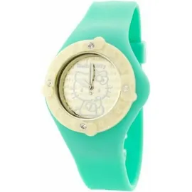 HELLO KITTY hk7158ls-10 40 mm Edelstahlgehäuse Grün Silikonarmband Grün