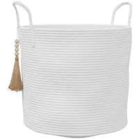 VidaXL Aufbewahrungskorb Weiß Ø40x35 cm Baumwolle