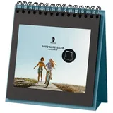 RÖSSLER 13293200915 - Foto-Tischaufsteller, mit Wire-O-Bindung, Denim, 13 Blatt, 190 x 190 mm, 1 Stück