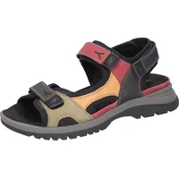 Waldläufer H-Sora Trekkingsandale, Outdoorschuh, Sommerschuh, Keilabsatz, in bequemer Schuhweite H bunt|rot|schwarz 6,5