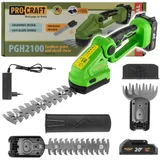 PROCRAFT PGH2100 Akku Gras und Strauchschere 20 V inkl. 1 x 2,0 Ah