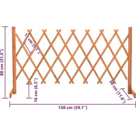 vidaXL Garten-Rankzaun 150 x 80 cm Orange/Holz