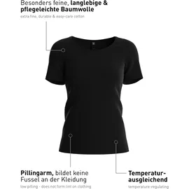 CALIDA Unterhemd "Natural Comfort", Damen, Gr. M (44/46), N-Gr, schwarz, Single Jersey, Obermaterial: 92% Baumwolle, 8% Elasthan, unifarben, normal, Rundhals, Unterhemden Unterhemd, mit Rundhals und reduzierter Pillingbildung