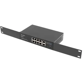 LANBERG RSFE-8P-2GE-120 Unmanaged Gigabit Ethernet (10/100/1000) Power over Ethernet (PoE) 1U Schwarz