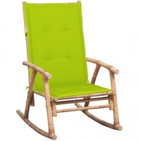 Schaukelstuhl mit Auflage Bambus 1 | vidaXL : Farbe - Hellgrün