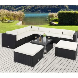 CASARIA Gartenmöbel Set 26-tlg. Schwarz/Creme