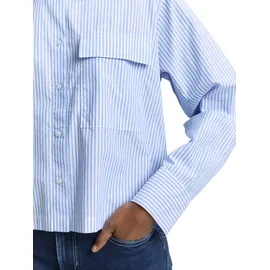 Tom Tailor Langarmbluse Blau/Weiß XL