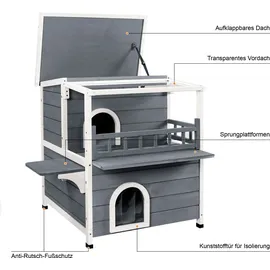 MCombo Katzenhaus 66 x 76 x 64 cm grau