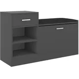 vidaXL Schuhbank Grau 94,5x31x57 cm Holzwerkstoff