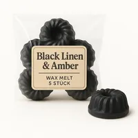 ❥ 5er Set - Duftwachs | Melt | Duftkerzen | Raumduft für die Aromalampe ❥ (Black Linen & Amber)