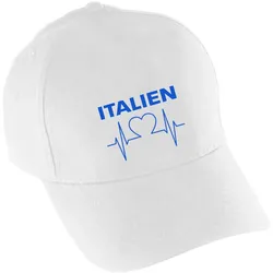 multifanshop Baseballcap - Italien - Herzschlag - Druck blau - Mütze
