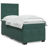 vidaXL Boxspringbett 140 x 200 cm Dunkelgrün