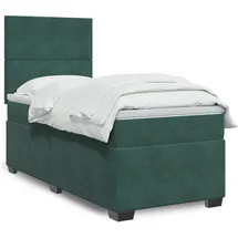 vidaXL Boxspringbett 140 x 200 cm Dunkelgrün
