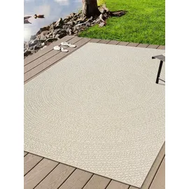 The CarPET Kansas - Stilvoller Teppich im Jute-Look, ideal für Wohnzimmer, Esszimmer & Flur, pflegeleicht und wetterbeständig für Indoor & Outdoor, Creme, ca. 140 x 200 cm