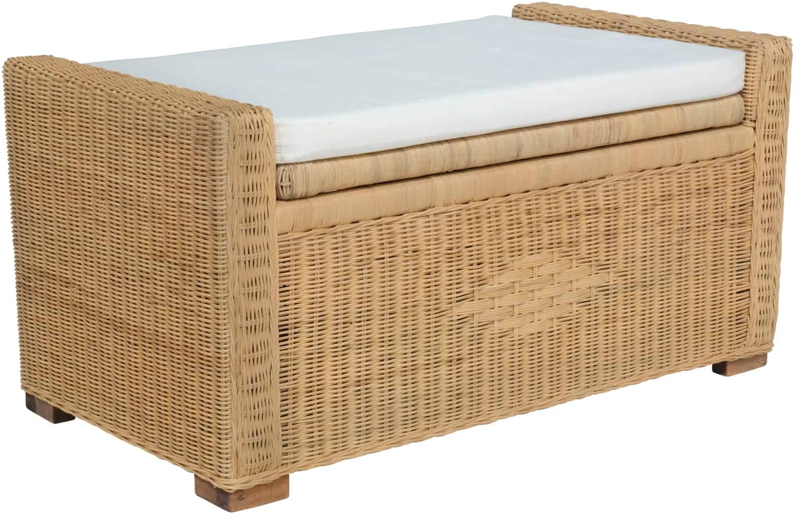 Rattantruhe/Sitztruhe 'Isabela' honig 100% Baumwolle, Rattan