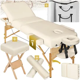 Tectake tectake® Massageliege-Set, Breite 70 cm, Polsterung 10 cm, mit Holzgestell, 218 x 102 x 90 cm