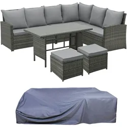 SVITA MONROE Garten-Lounge Set Polyrattan Lounge-Möbel Sitzgruppe