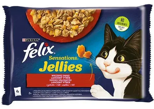 FELIX Sensations Countryside Jelly Geschmacksrichtungen mit Rind und Huhn 4x85g