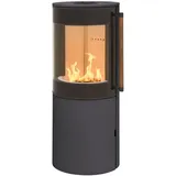 H&M Kaminofen MONO 3.0 rund Stahl Titan mit Reelinggriff Kamin Ofen Heizofen 7kw