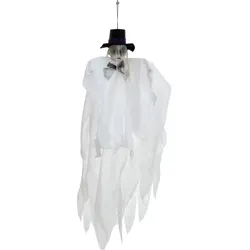 Halloween Figur - weiße Geisterpuppe - 70cm - formbar - zum Aufhängen