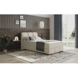 Boxbett MR. COUCH "Bethany mit Bettkasten, inkl. Matratze", beige (aqua clean pascha 02 natur), B:136cm L:223cm, Polyester, Baumwolle, Komplettbetten, Topper und Zierkissen, in verschiedenen Härtegraden verfügbar