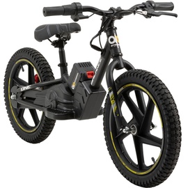 Actionbikes Motors Elektro-Laufrad, 16 Zoll Kinder-Balance-Bike m. 250 Watt, Scheibenbremsen, 3 Geschwindigkeitsstufen (Gelb)
