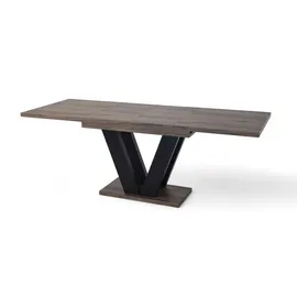 endo-moebel Esstisch Lara 130cm - 210cm ausziehbar Synchronauszug Monastery Eiche - Dunkelbraun