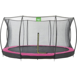 EXIT TOYS Silhouette Bodentrampolin 427 cm inkl. Sicherheitsnetz rosa