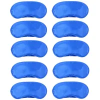 WIZBIOTECH Schlafmaske, Augenmaske zum Schlafen, 10er-Pack Augenmaske aus 100% echter natürlicher mit verstellbarem Riemen, Augen-Schlafschutz für Yoga-Reisen, blockiert Licht (Blau)