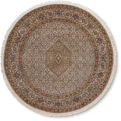 Orientteppich Moghul Ø 200 cm Mischgewebe Beige