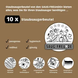 SAUG-FREUnDE I 10 Staubsaugerbeutel ähnlich zu SWIRL M 40, M40, MENALUX 3101 (SF-MI1)