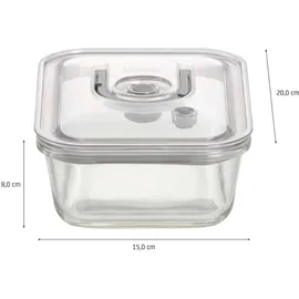 CASO Design Vakuumbehälter eckig transparent 1 l 4-teiliges Set