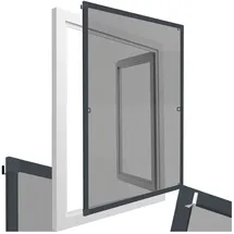 Tectake Fliegenschutzgitter mit Aluminiumrahmen 140 x 120 cm Grau