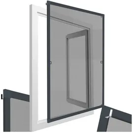 Tectake Fliegenschutzgitter mit Aluminiumrahmen 140 x 120 cm Grau